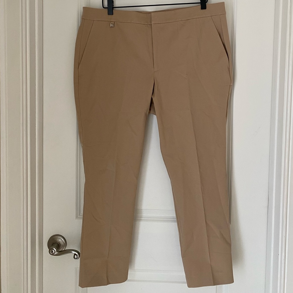 LAUREN BY RALPH LAUREN Chino Straight Leg Trousers Tan Neutral Capsule Wardrobe